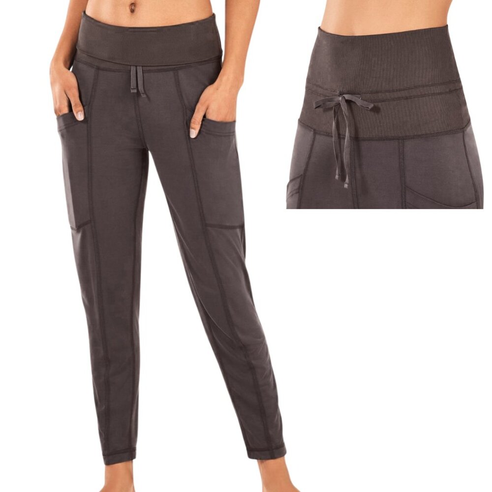 Fabletics dark gray Purple Shadow Maj Tricot Slim High Rise leggings XL